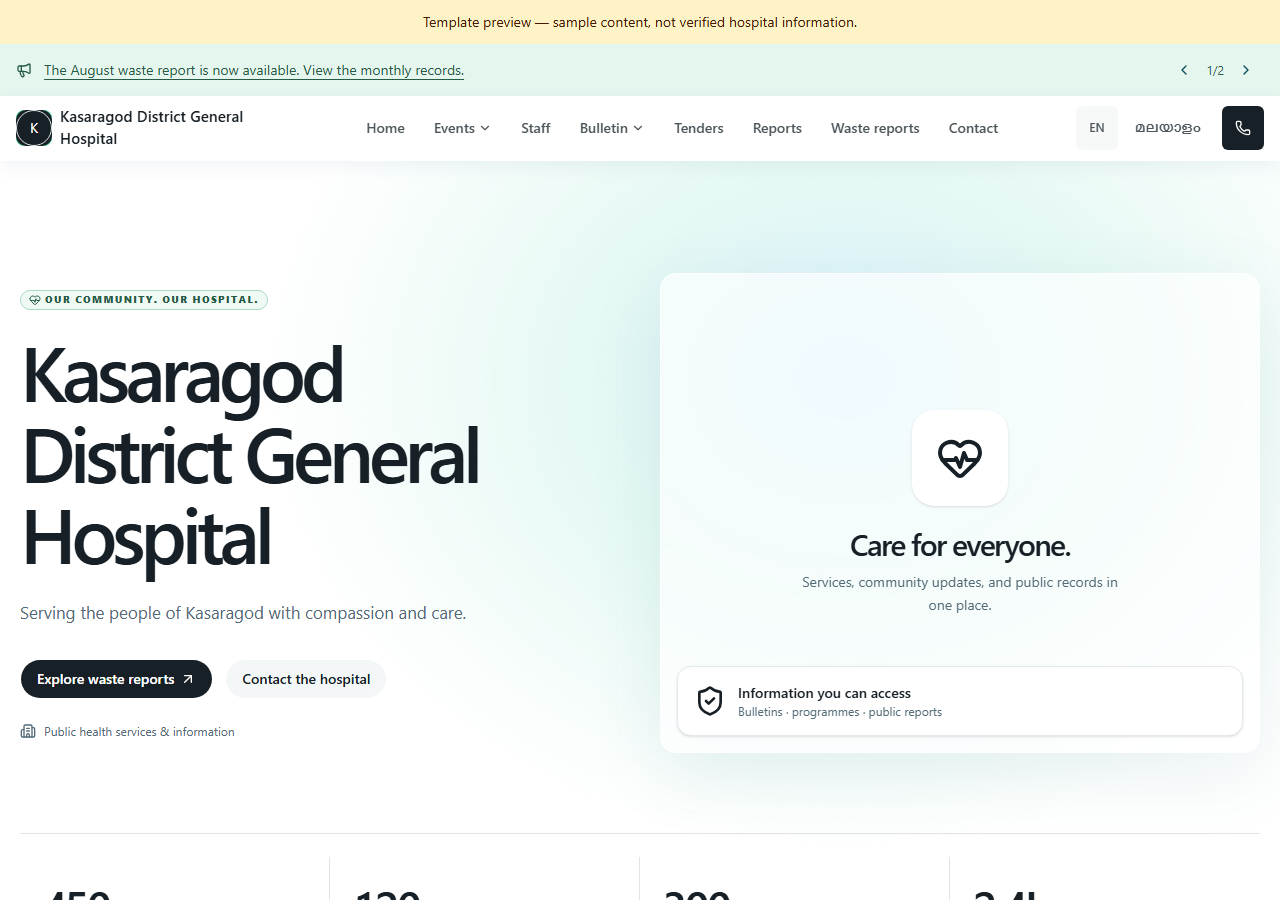 Modern Teal desktop hospital template